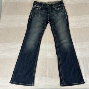 Ariat R.E.A.L. Denim Womens Mid Rise Boot Cut Sz 31 R Jeans Blue Marine 10017510